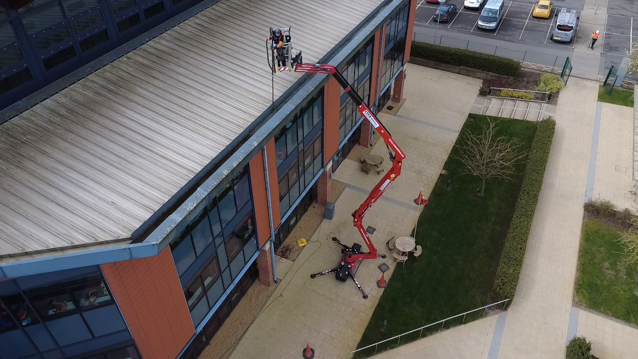 Commercial gutter and exterior maintenance work