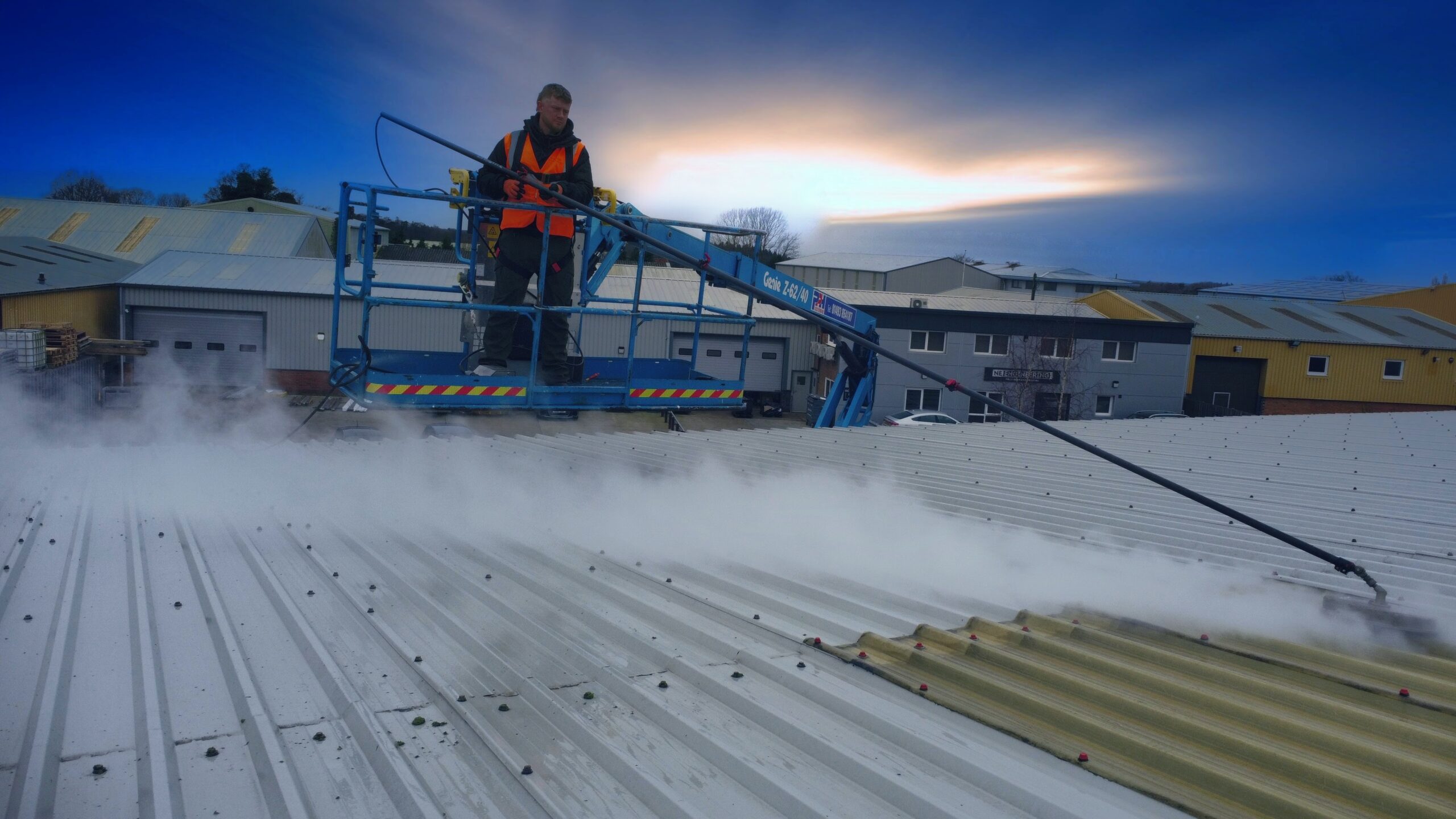 Commercial building access and exterior cleaning planning